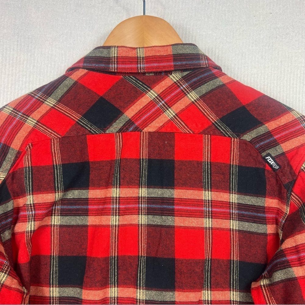 FOX Racing Flannel Shirt Men’s MEDIUM Cotton Plaid Long Sleeve Outdoor Glamper - Picture 7 of 12